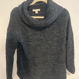 J. Jill Gray Cowl Neck Sweater with Ribbed Texture